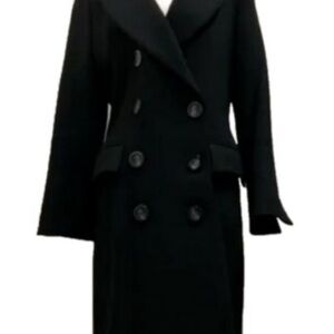 Elegant Black Double-Breasted Coat